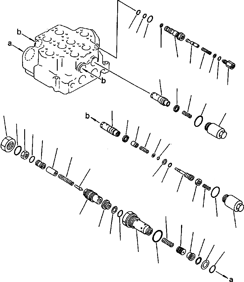 Схема запчастей Komatsu WA900-1LC A20008-UP - FIG NO. A 2-Х СЕКЦИОНН. УПРАВЛЯЮЩ. КЛАПАН (/) УПРАВЛ-Е РАБОЧИМ ОБОРУДОВАНИЕМ