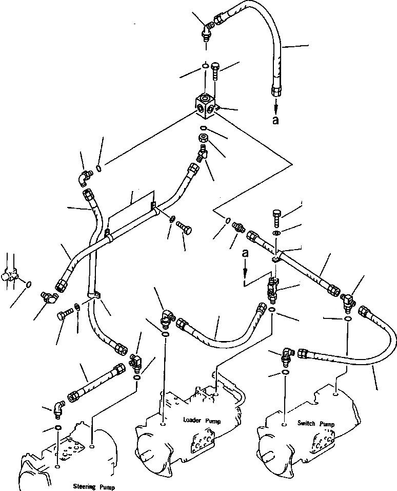 Схема запчастей Komatsu WA900-1LC A20008-UP - FIG NO. 9 ГИДРОЛИНИЯ (НАСОС ДРЕНАЖН.) УПРАВЛ-Е РАБОЧИМ ОБОРУДОВАНИЕМ
