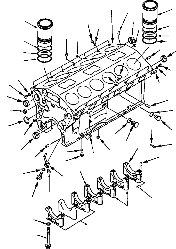 Схема запчастей Komatsu WA900-1LC A20008-UP - БЛОК ЦИЛИНДРОВ БЛОК ЦИЛИНДРОВ