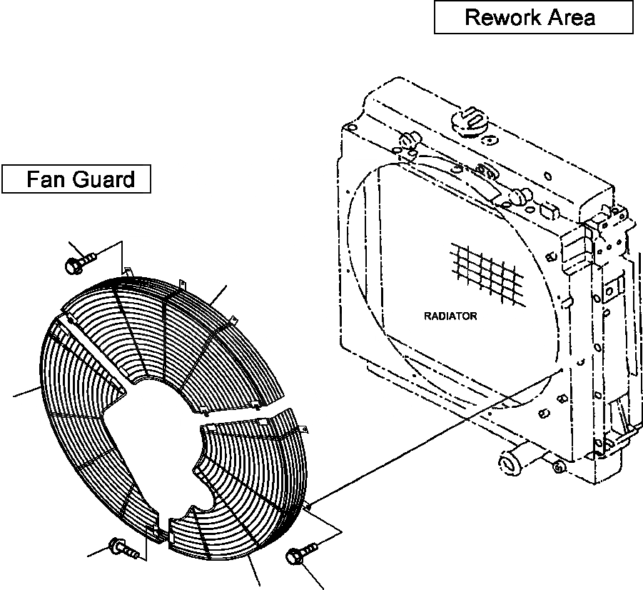 Схема запчастей Komatsu WA900-3LC - C-A ЗАЩИТА ВЕНТИЛЯТОРА СИСТЕМА ОХЛАЖДЕНИЯ