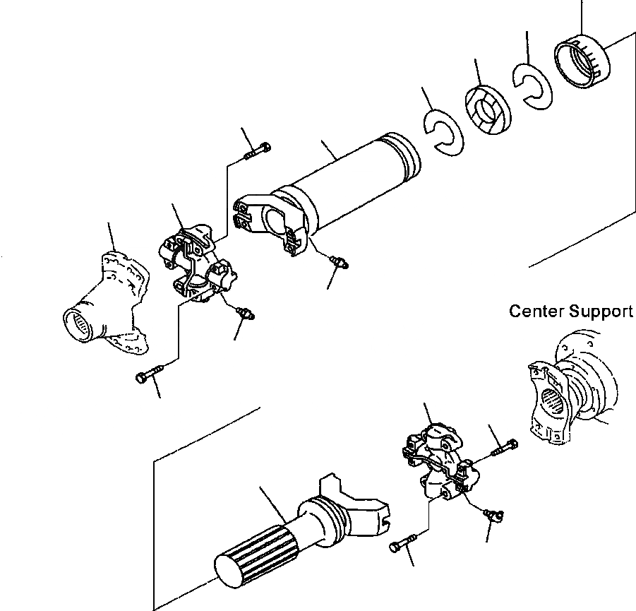 Схема запчастей Komatsu WA900-3LC - F-A ВЕДУЩ. ВАЛ ПЕРЕДН. (заводской номер A-A) СИЛОВАЯ ПЕРЕДАЧА И КОНЕЧНАЯ ПЕРЕДАЧА
