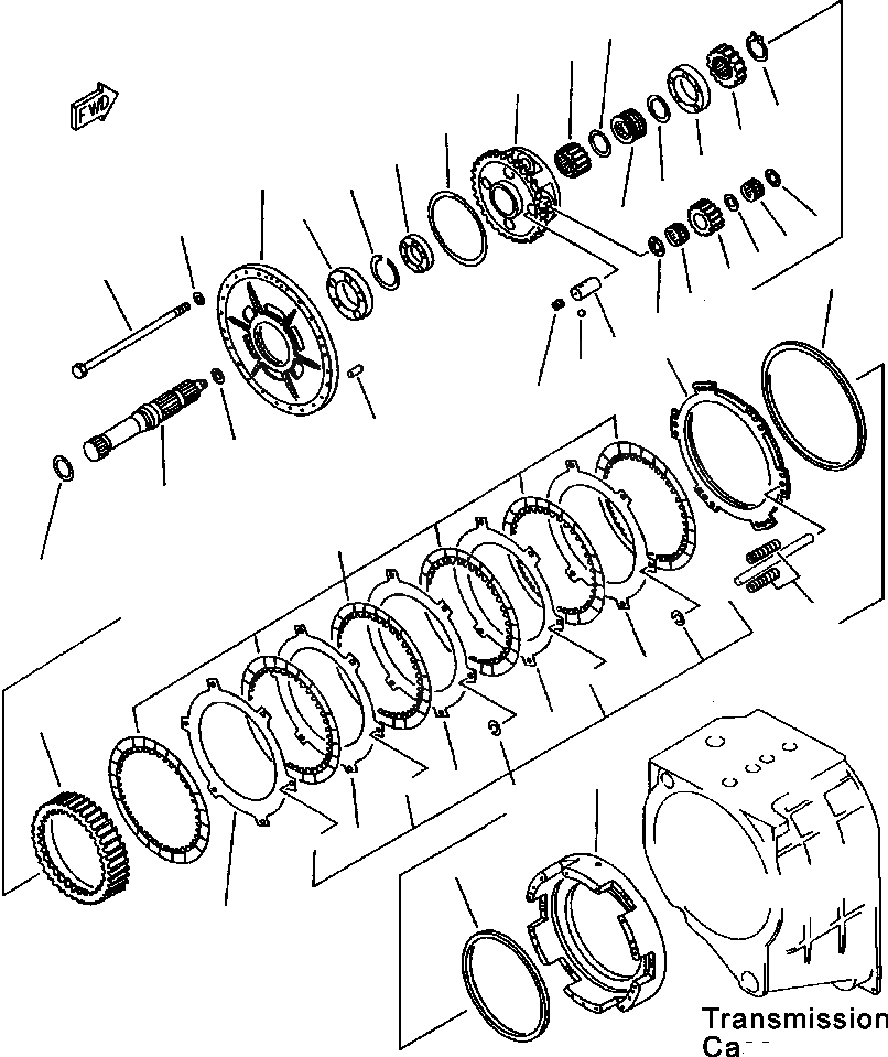 Схема запчастей Komatsu WA900-3LC - F-A ТРАНСМИССИЯ РЕВЕРС МУФТА СИЛОВАЯ ПЕРЕДАЧА И КОНЕЧНАЯ ПЕРЕДАЧА