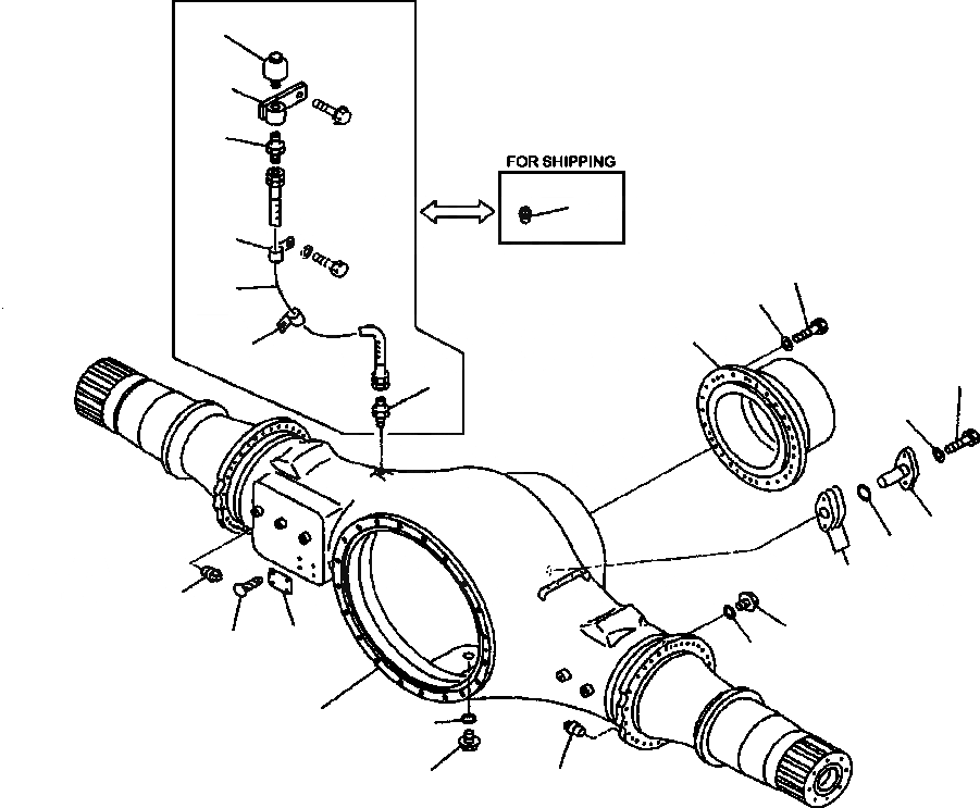 Схема запчастей Komatsu WA900-3LC - F-A КОРПУС ЗАДНЕГО МОСТА СИЛОВАЯ ПЕРЕДАЧА И КОНЕЧНАЯ ПЕРЕДАЧА