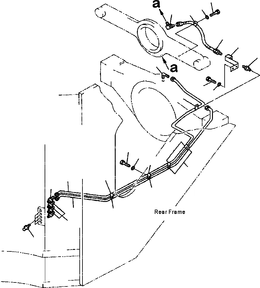 Схема запчастей Komatsu WA900-3LC - J7-A УДАЛЕНН. СМАЗКА ЗАДН. (/) ОСНОВНАЯ РАМА И ЕЕ ЧАСТИ