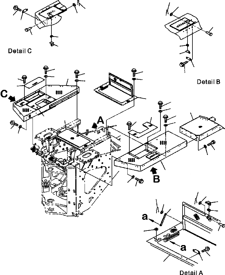Схема запчастей Komatsu WA900-3LC - M-A КРЫЛО И ЛЕСТНИЦА ПОЛ ЧАСТИ КОРПУСА