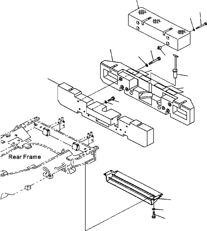 Схема запчастей Komatsu WA900-3LC - M-A ПРОТИВОВЕС ВЫСОК. ПОДЪЕМ СТРЕЛА ЧАСТИ КОРПУСА