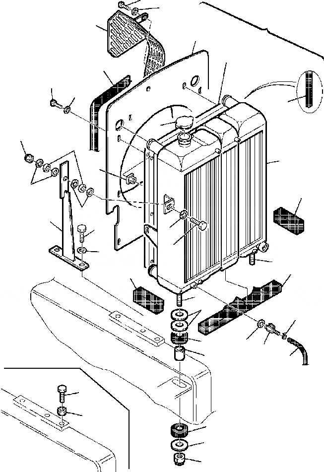 Схема запчастей Komatsu WB140-2N - FIG. C-A РАДИАТОР СИСТЕМА ОХЛАЖДЕНИЯ