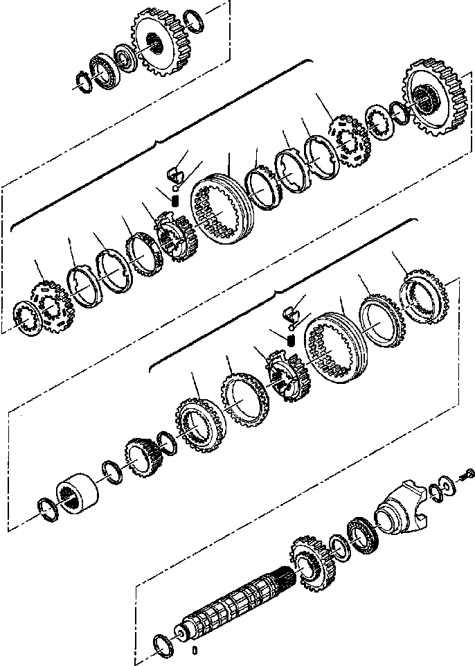 Схема запчастей Komatsu WB140-2N - FIG. F-A ТРАНСМИССИЯ (WD) - SYNCHRONIZE ПРИВОД СИЛОВАЯ ПЕРЕДАЧА И КОНЕЧНАЯ ПЕРЕДАЧА