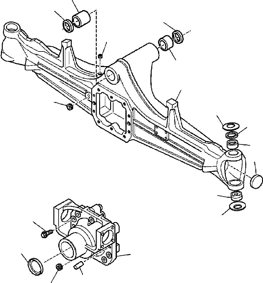 Схема запчастей Komatsu WB140-2N - FIG. F-A ПЕРЕДНИЙ МОСТ (WD) - КОЖУХ СИЛОВАЯ ПЕРЕДАЧА И КОНЕЧНАЯ ПЕРЕДАЧА