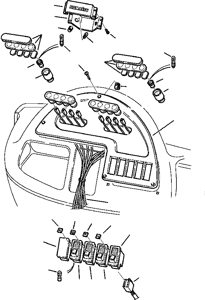 Схема запчастей Komatsu WB140-2N - E-A ПЕРЕДН. ПРИБОРНАЯ ПАНЕЛЬ заводской номер A7-A8 ЭЛЕКТРИКА