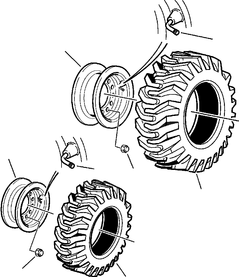 Схема запчастей Komatsu WB140-2N - S7-A WD ШИНЫ И ОБОД КОЛЕСАS заводской номер A7- ПОДВЕСКА И КОЛЕСА