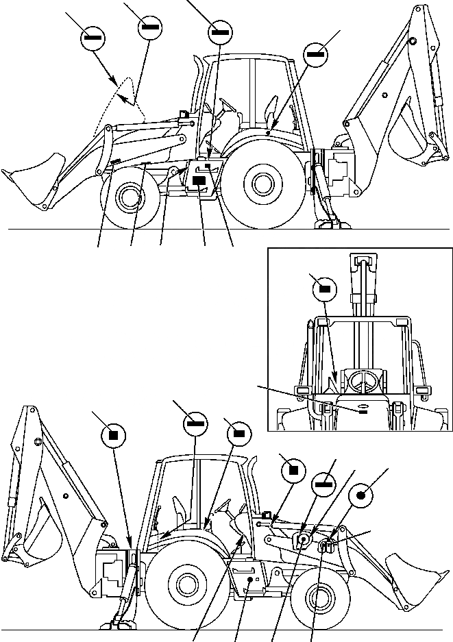 Схема запчастей Komatsu WB140-2N - U-A ТАБЛИЧКИS MACHINE WARNING - заводской номер A7- МАРКИРОВКА