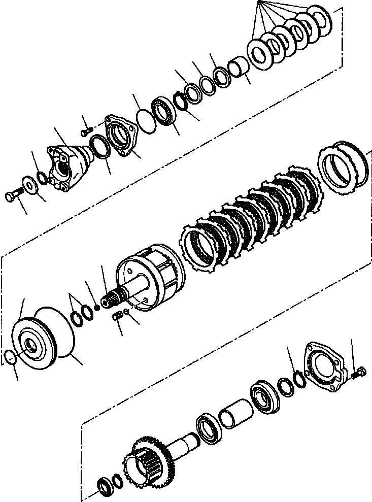 Схема запчастей Komatsu WB140PS-2N - FIG. F-A ТРАНСМИССИЯ - ВЫХОДНОЙ ВАЛ СИЛОВАЯ ПЕРЕДАЧА И КОНЕЧНАЯ ПЕРЕДАЧА