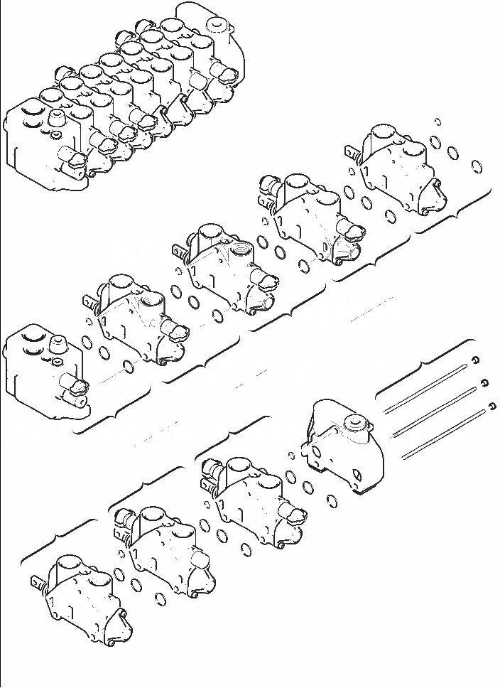 Схема запчастей Komatsu WB140PS-2N - FIG. H-A УПРАВЛЯЮЩ. КЛАПАН (7-СЕКЦИОНН) - ДЛЯ МОЛОТА ГИДРАВЛИКА