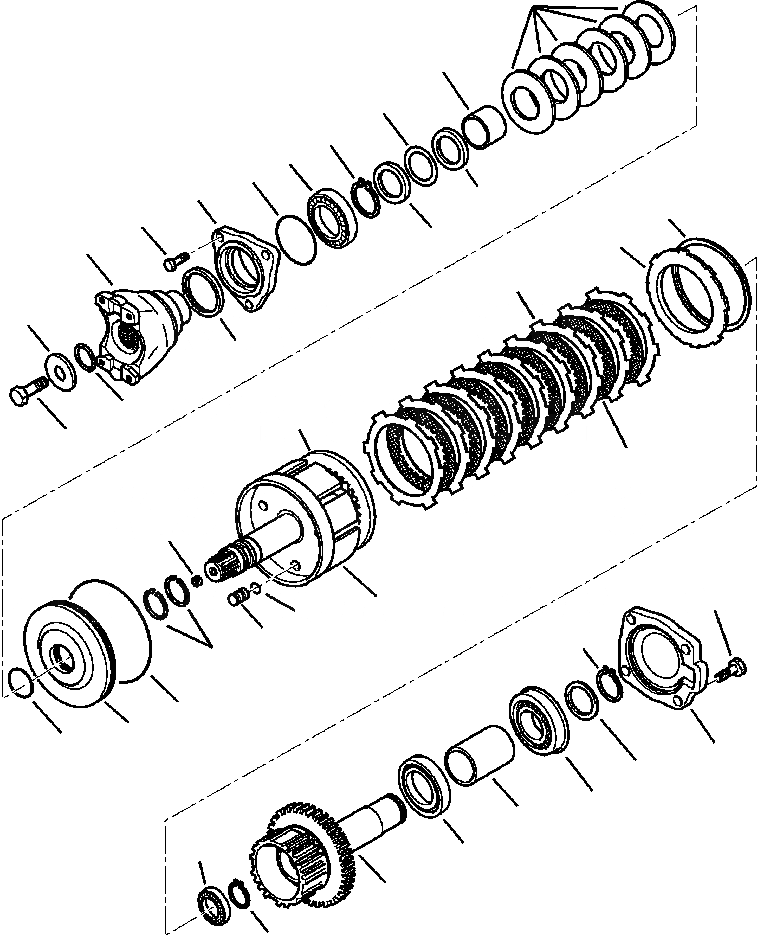 Схема запчастей Komatsu WB140PS-2N - FIG. F-A ТРАНСМИССИЯ - ПЕРЕДН. ВЫХОДНОЙ ВАЛ СИЛОВАЯ ПЕРЕДАЧА И КОНЕЧНАЯ ПЕРЕДАЧА