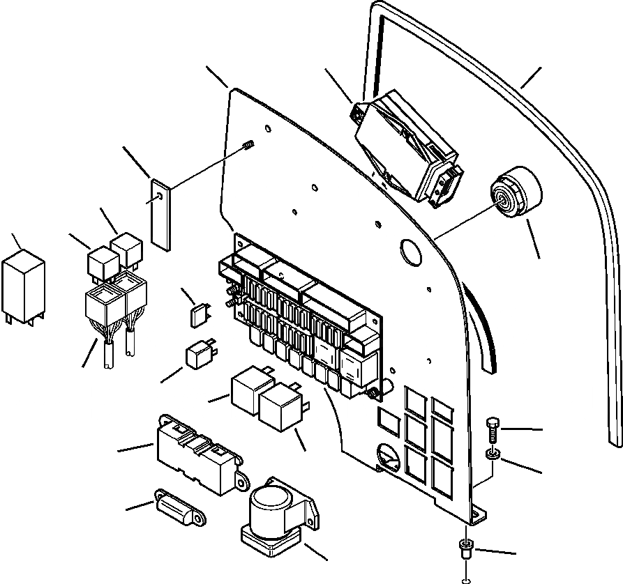 Схема запчастей Komatsu WB142-5 - E-A НАВЕС ЭЛЕКТРОПРОВОДКА (/) ПРЕДОХРАНИТЕЛЬ BOARD ЭЛЕКТРИКА