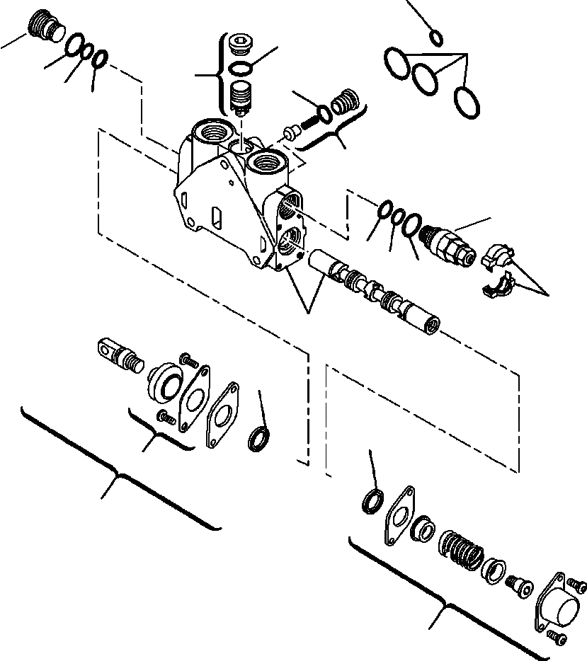 Схема запчастей Komatsu WB142-5 - H-A КОНТРОЛЬНЫЙ КЛАПАН РАБОЧ. ОБОРУДОВАНИЯ 7-СЕКЦИОНН. МОЛОТ ЭЛЕМЕНТ ГИДРАВЛИКА