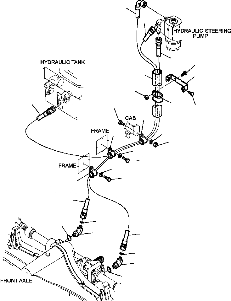 Схема запчастей Komatsu WB142-5 - H-A ГИДРОЛИНИЯ РУЛЕВ. УПРАВЛЕНИЕ ЛИНИЯ (/) ГИДРАВЛИКА