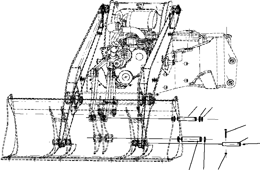Схема запчастей Komatsu WB142-5 - T-A КОВШ HINGE ПАЛЕЦ РАБОЧЕЕ ОБОРУДОВАНИЕ