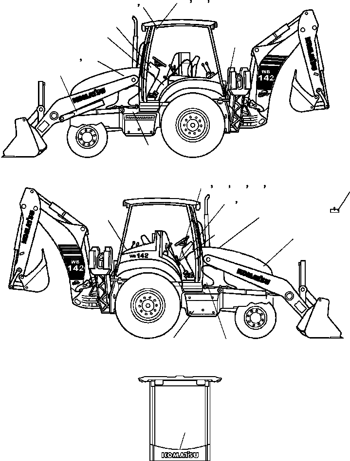 Схема запчастей Komatsu WB142-5 - U9-A ФРАНЦИЯ ТАБЛИЧКИS МАРКИРОВКА