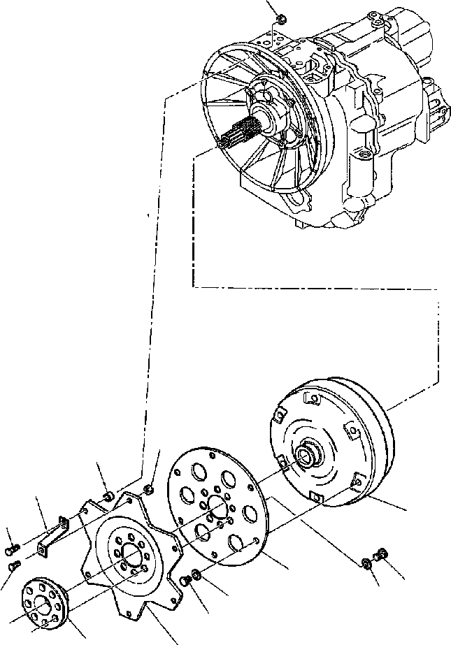 Схема запчастей Komatsu WB150-2N - FIG. F-A ТРАНСМИССИЯ (WD) - ГИДРОТРАНСФОРМАТОР СИЛОВАЯ ПЕРЕДАЧА И КОНЕЧНАЯ ПЕРЕДАЧА