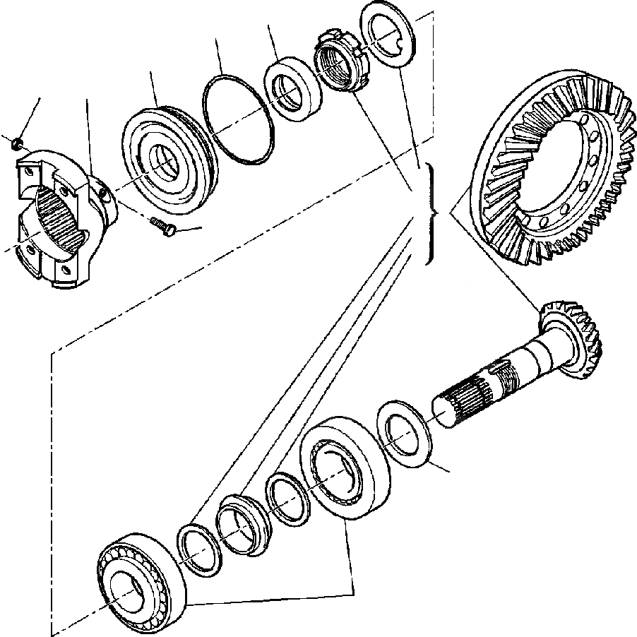 Схема запчастей Komatsu WB150-2N - FIG. F-A ПЕРЕДНИЙ МОСТ (WD) - КОНИЧЕСКАЯ ПЕРЕДАЧА И ШЕСТЕРНЯ СИЛОВАЯ ПЕРЕДАЧА И КОНЕЧНАЯ ПЕРЕДАЧА