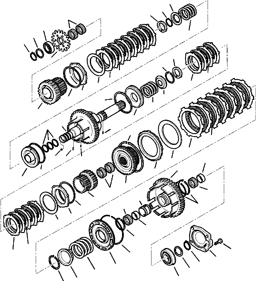 Схема запчастей Komatsu WB150AWS-2N - FIG. F-A ТРАНСМИССИЯ - 1, 3, И 4 ПРИВОД МУФТАES СИЛОВАЯ ПЕРЕДАЧА И КОНЕЧНАЯ ПЕРЕДАЧА