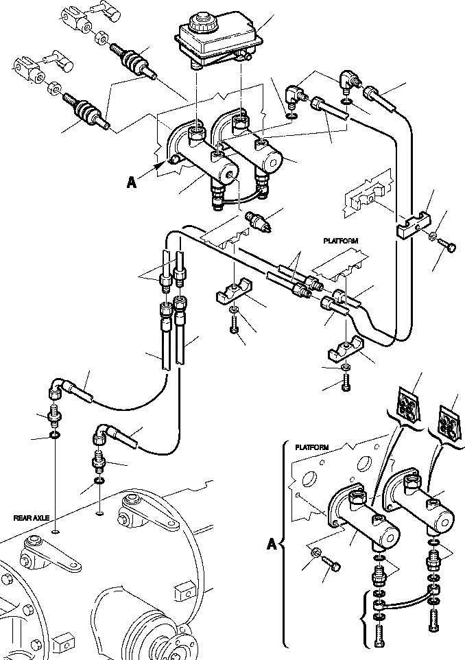 Схема запчастей Komatsu WB150PS-2N - FIG. H8-A ГИДРОЛИНИЯ - ТОРМОЗН. ГИДРОЛИНИЯ ГИДРАВЛИКА