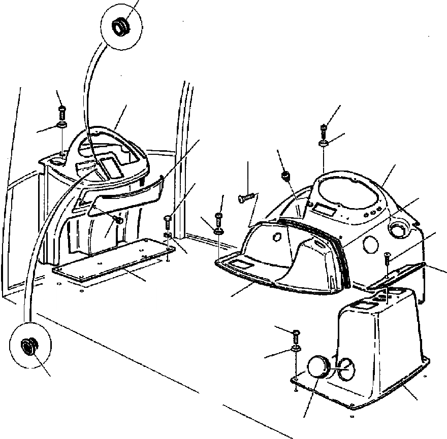 Схема запчастей Komatsu WB150PS-2N - FIG. K-A ПРИБОРНАЯ ПАНЕЛЬ И ПОКРЫТИЕ ПОЛА- НАВЕС КАБИНА ОПЕРАТОРА И СИСТЕМА УПРАВЛЕНИЯ