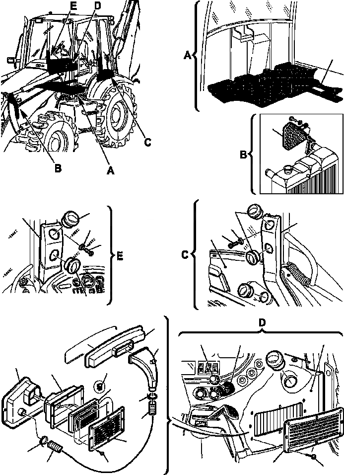 Схема запчастей Komatsu WB150PS-2N - FIG. K9-A КОНДИЦ. ВОЗДУХА - ВПУСК ВОЗДУХА КАБИНА ОПЕРАТОРА И СИСТЕМА УПРАВЛЕНИЯ