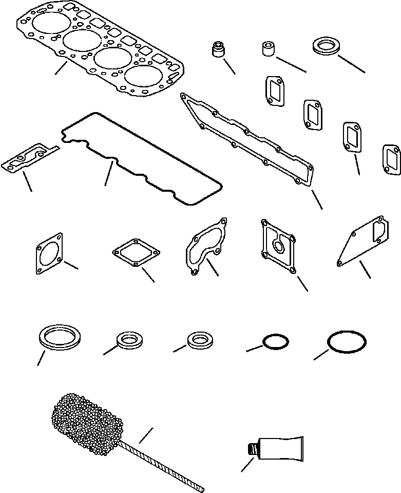 Схема запчастей Komatsu WB150PS-2N - FIG. A-A TIER I ДВИГАТЕЛЬ - КОМПЛЕКТ ПРОКЛАДОК ДВИГАТЕЛЬ