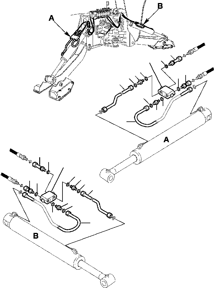 Схема запчастей Komatsu WB150PS-2N - FIG. H78-A ОПОРА ТРУБЫ - ЦИЛИНДР КЛАПАН БЕЗОПАСНОСТИS ГИДРАВЛИКА