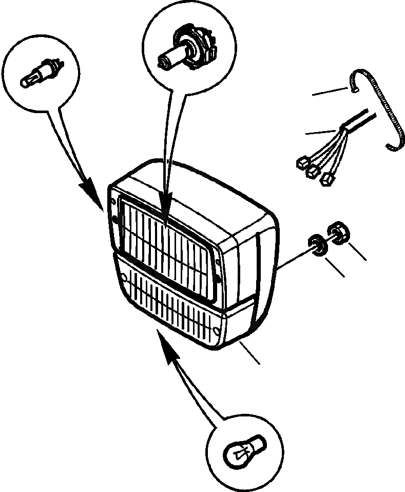 Схема запчастей Komatsu WB156PS-5 - E9-A LIGHTS HI/LO BEAMS ЭЛЕКТРИКА