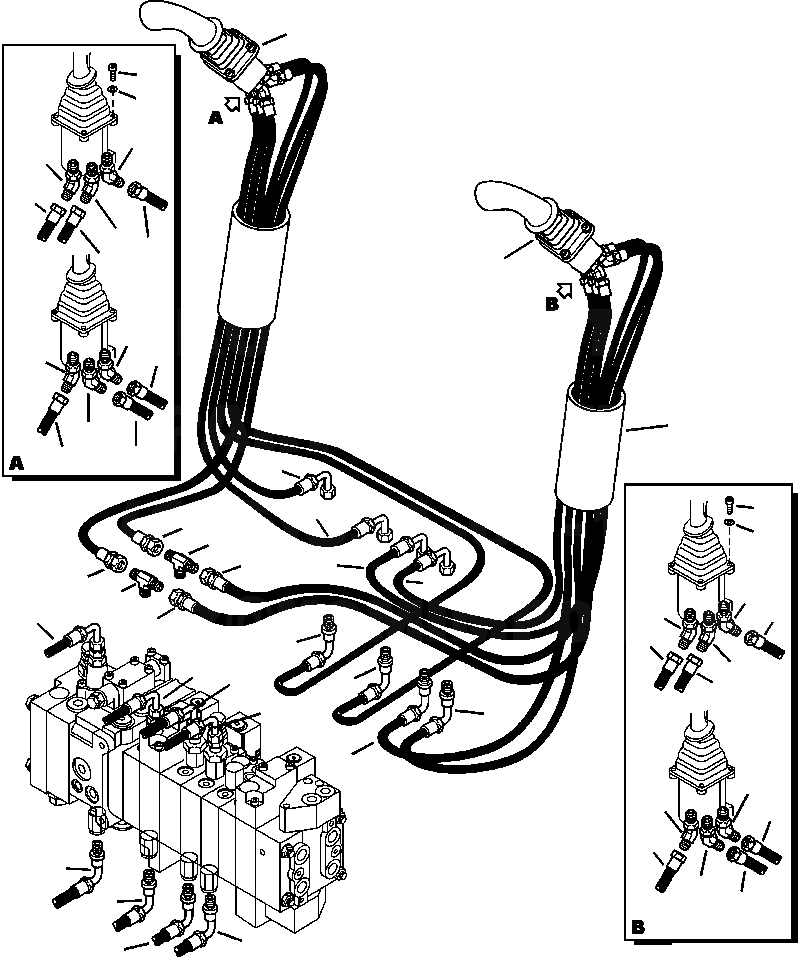 Схема запчастей Komatsu WB156PS-5 - H-A ЭКСКАВАТ. ТРУБЫ PPC ЛИНИИ БЕЗ PATTERN УПРАВЛ-Е ГИДРАВЛИКА