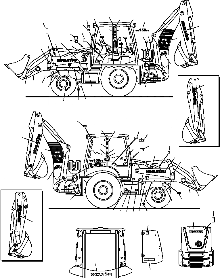 Схема запчастей Komatsu WB156PS-5 - U9-A ТАБЛИЧКИS ФРАНЦИЯ МАРКИРОВКА