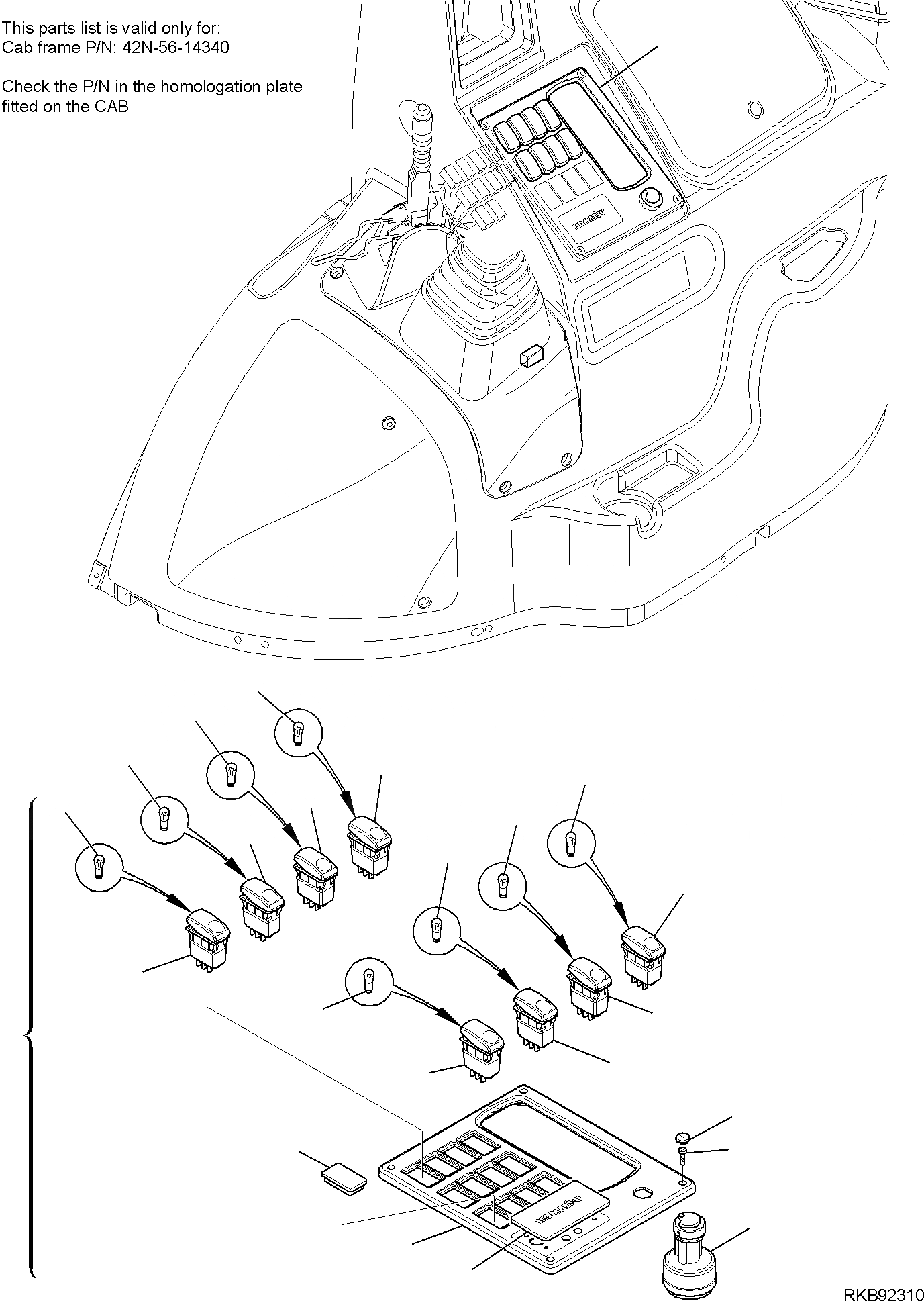 Схема запчастей Komatsu WB93R-5E0 - ЭЛЕКТРИКА (КАБИНА) (С ЭКСКАВАТ. СЕРВОУПРАВЛ.) (/) КОМПОНЕНТЫ ДВИГАТЕЛЯ И ЭЛЕКТРИКА