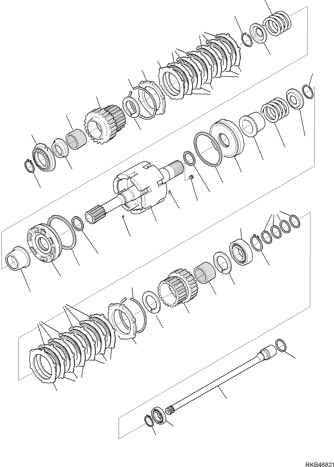 Схема запчастей Komatsu WB93R-5E0 - ТРАНСМИССИЯ (/) РАМА