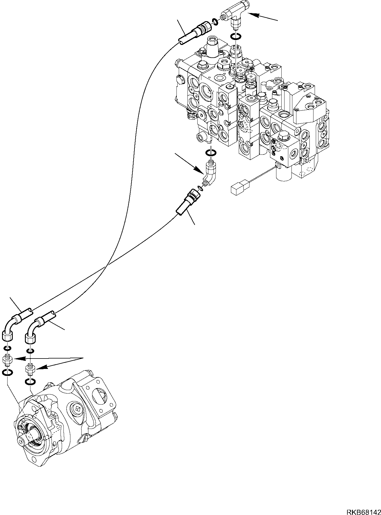 Схема запчастей Komatsu WB93R-5E0 - ГИДРОЛИНИЯ (ПОГРУЗ. СЕНСОР.) (/) РАБОЧЕЕ ОБОРУДОВАНИЕ ГИДРАВЛИКА