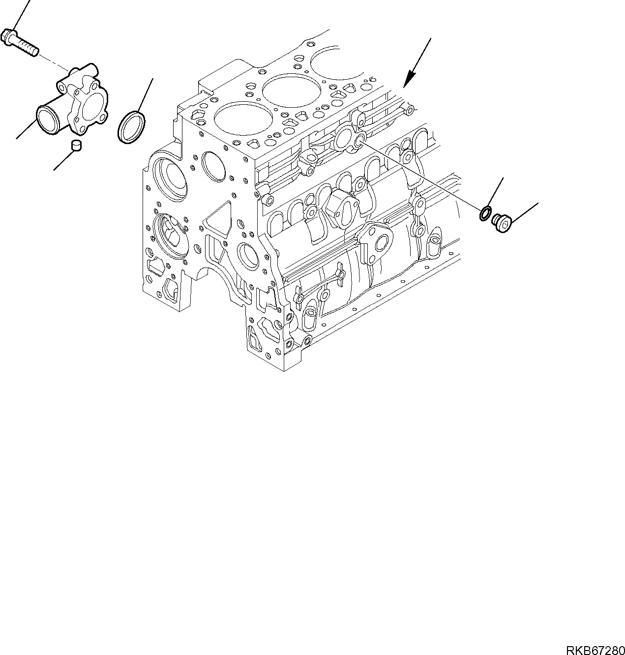 Схема запчастей Komatsu WB93R-5E0 - СИСТЕМА ОХЛАЖДЕНИЯ ДВИГАТЕЛЬ