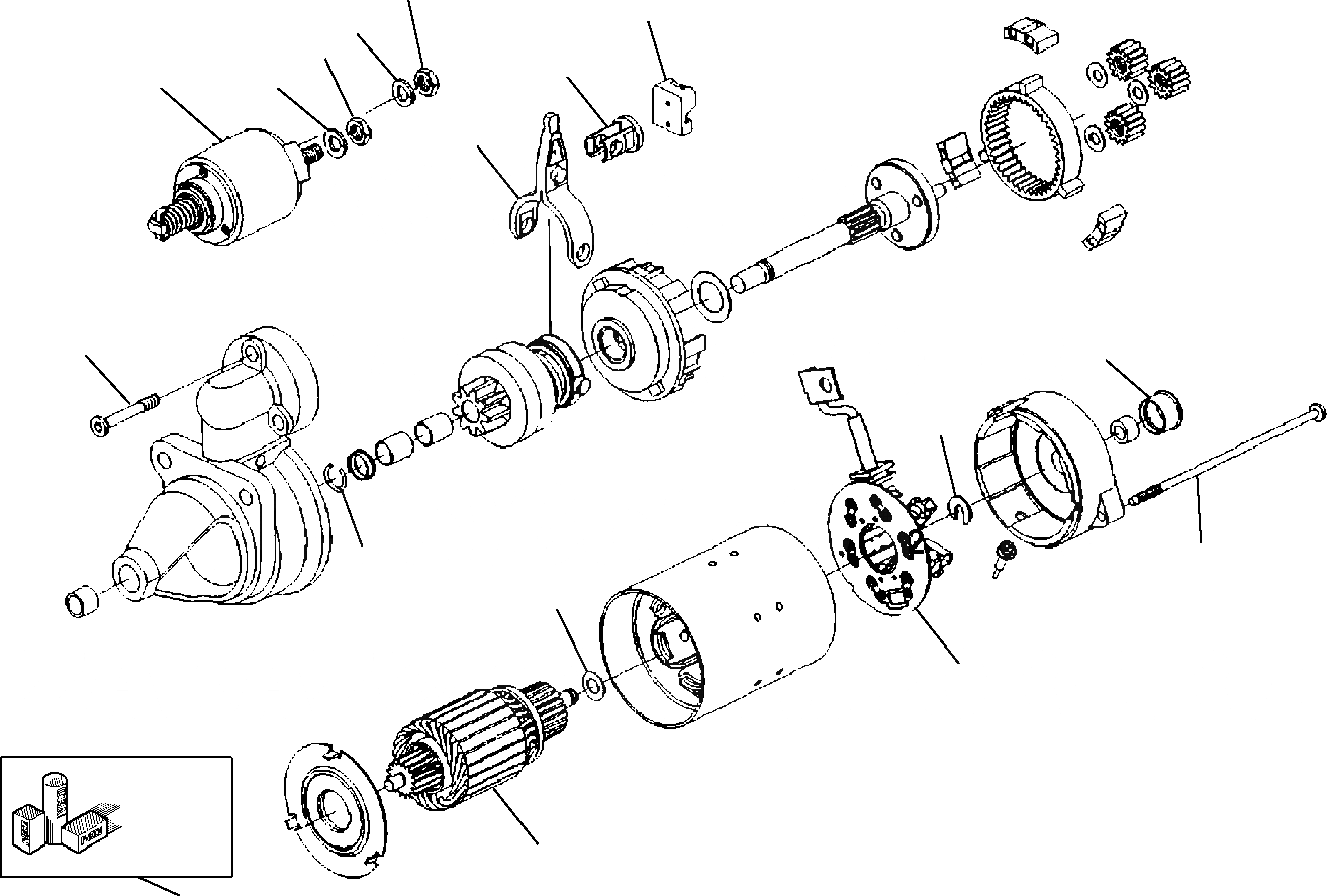 Схема запчастей Komatsu WB93S-5 - СТАРТЕР (/) ДВИГАТЕЛЬ