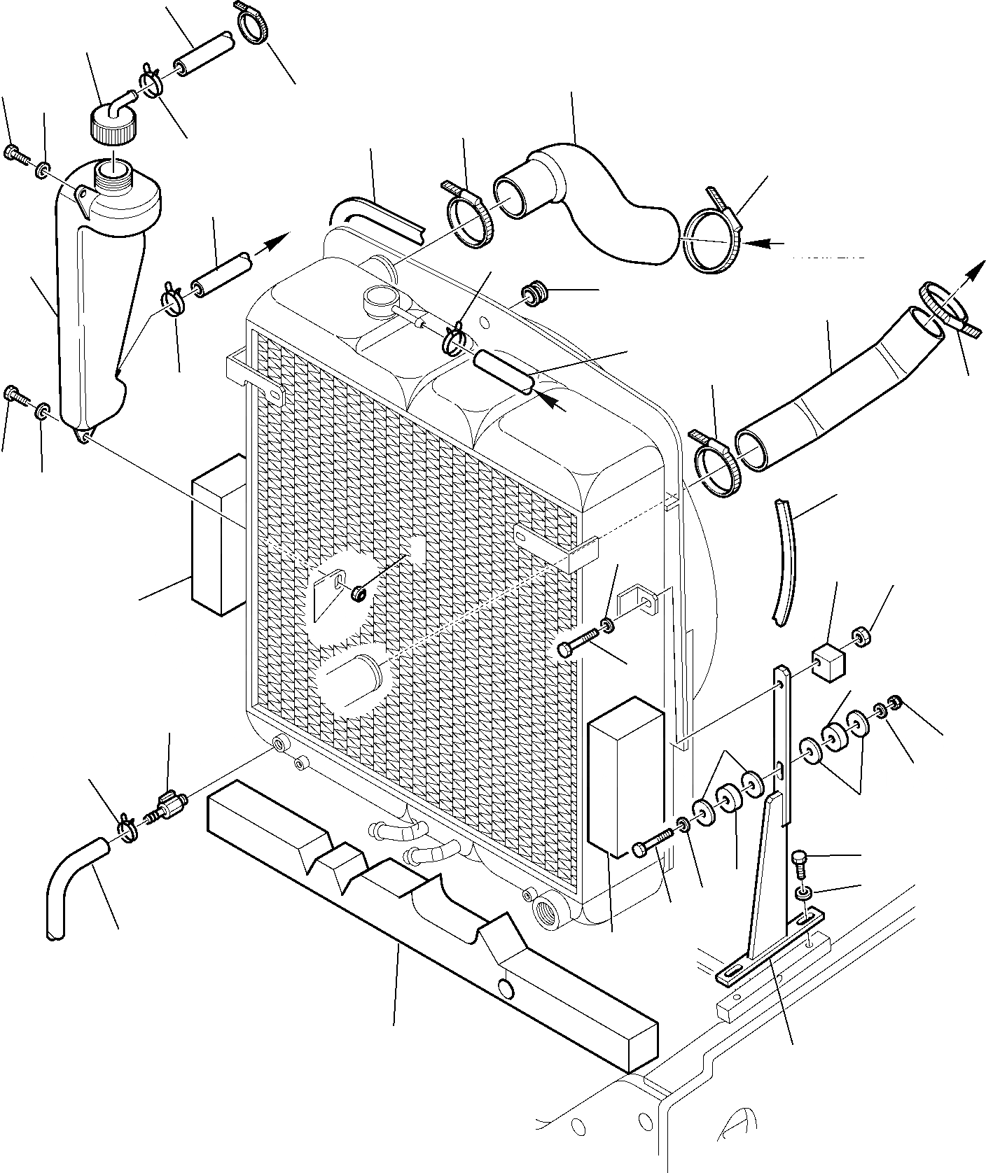 Схема запчастей Komatsu WB93S-5 - РАДИАТОР (/) КОМПОНЕНТЫ ДВИГАТЕЛЯ И ЭЛЕКТРИКА