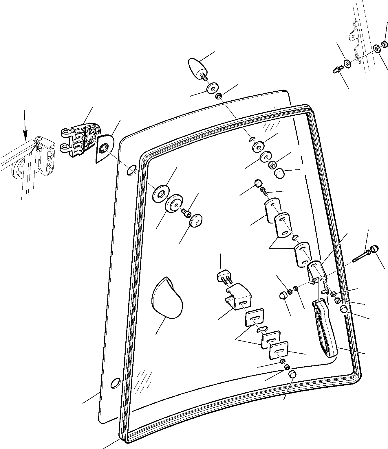 Схема запчастей Komatsu WB93S-5 - КАБИНА (/) ЧАСТИ КОРПУСА И КАБИНА