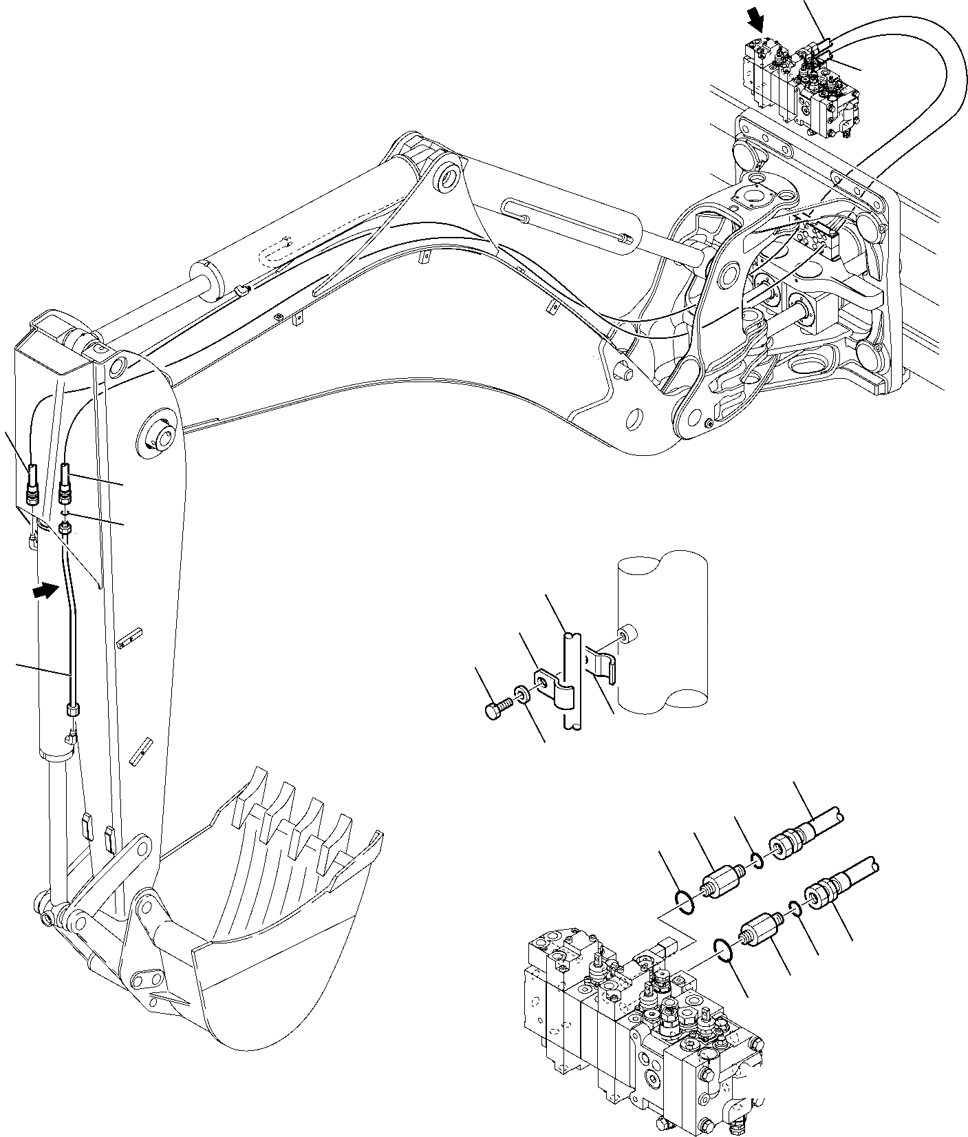 Схема запчастей Komatsu WB93S-5 - ГИДРОЛИНИЯ (ЛИНИЯ КОВША) ГИДРАВЛИКА РАБОЧЕЕ ОБОРУДОВАНИЕ