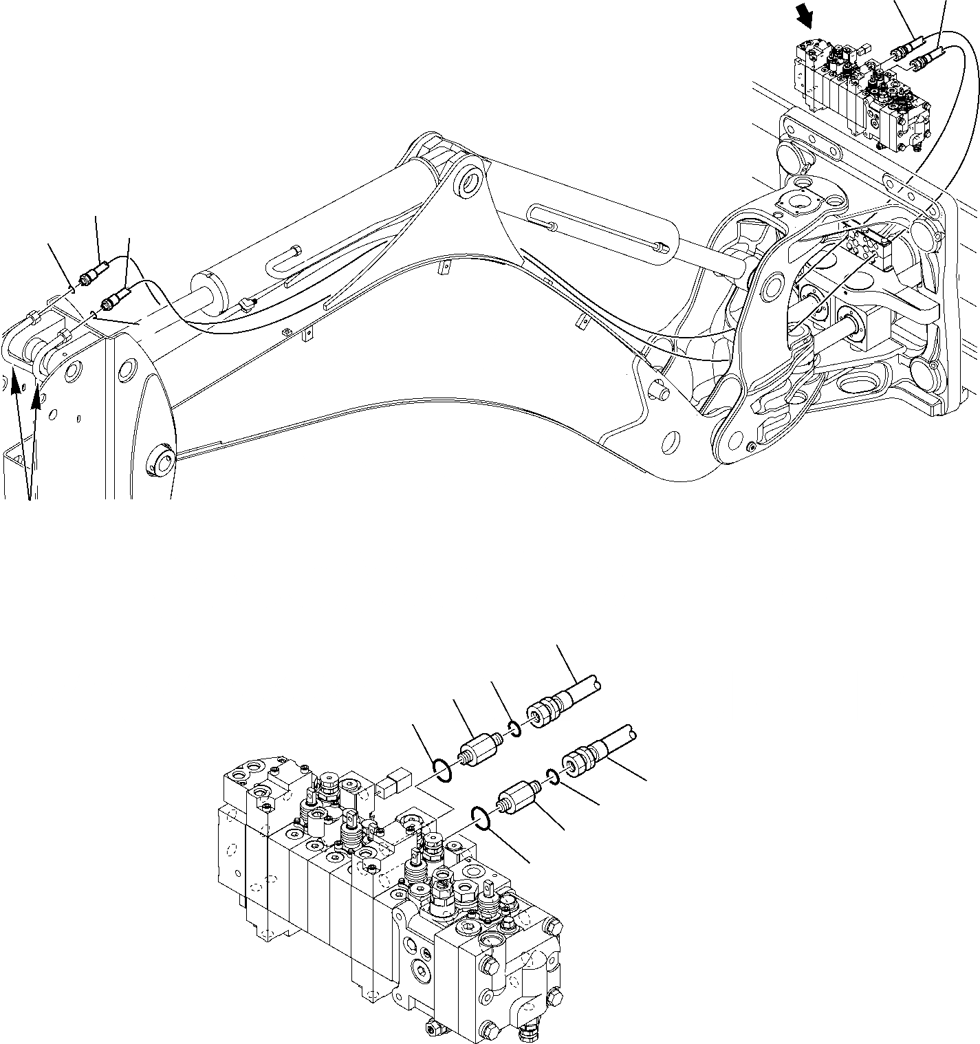 Схема запчастей Komatsu WB93S-5 - ГИДРОЛИНИЯ (ЛИНИЯ КОВША) (С ТЕЛЕСКОПИЧЕСК. РУКОЯТЬ) ГИДРАВЛИКА РАБОЧЕЕ ОБОРУДОВАНИЕ