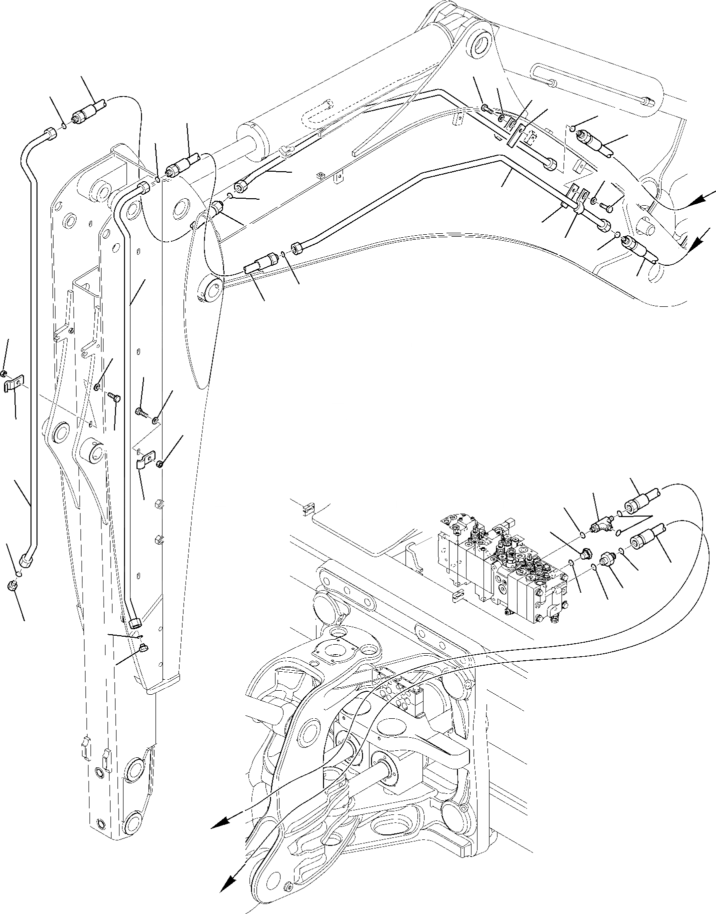 Схема запчастей Komatsu WB93S-5 - ГИДРОЛИНИЯ (МОЛОТ) (С ТЕЛЕСКОПИЧЕСК. РУКОЯТЬ) ГИДРАВЛИКА РАБОЧЕЕ ОБОРУДОВАНИЕ