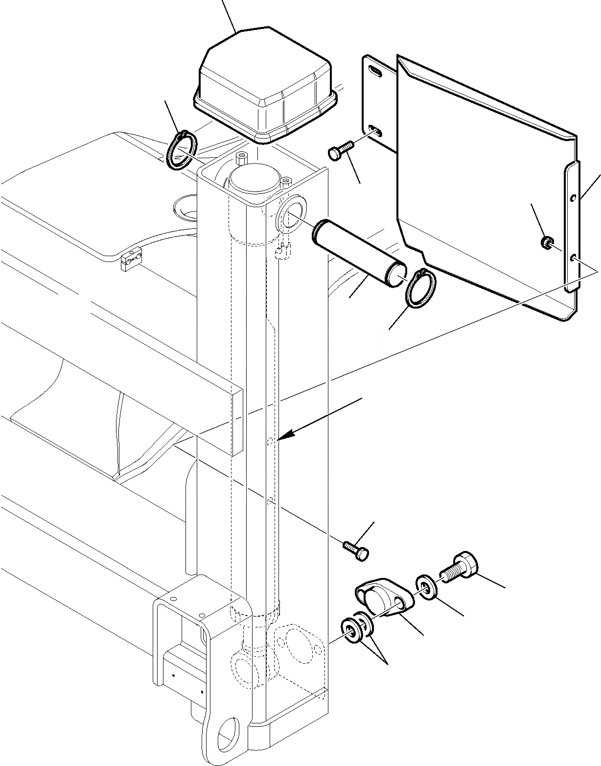 Схема запчастей Komatsu WB93S-5 - ВЕРТИКАЛЬН. ОПОРА (/) РАБОЧЕЕ ОБОРУДОВАНИЕ