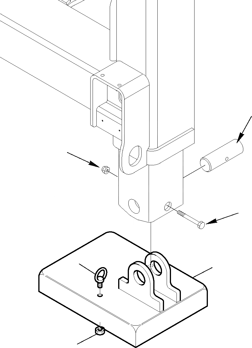 Схема запчастей Komatsu WB93S-5 - STABILIZER FOOT (КОЛЕСА 8'') РАБОЧЕЕ ОБОРУДОВАНИЕ