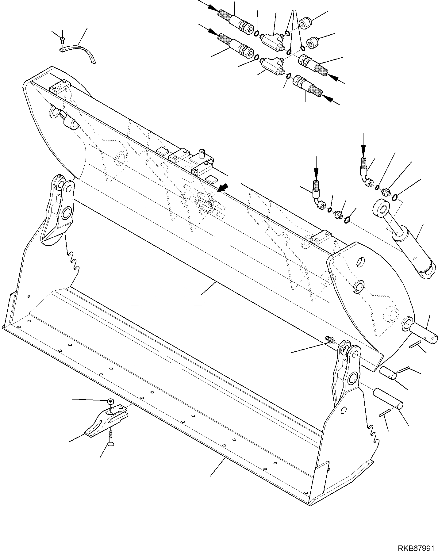 Схема запчастей Komatsu WB93S-5E0 - КОВШ [4 В 1] (TUV) РАБОЧЕЕ ОБОРУДОВАНИЕ