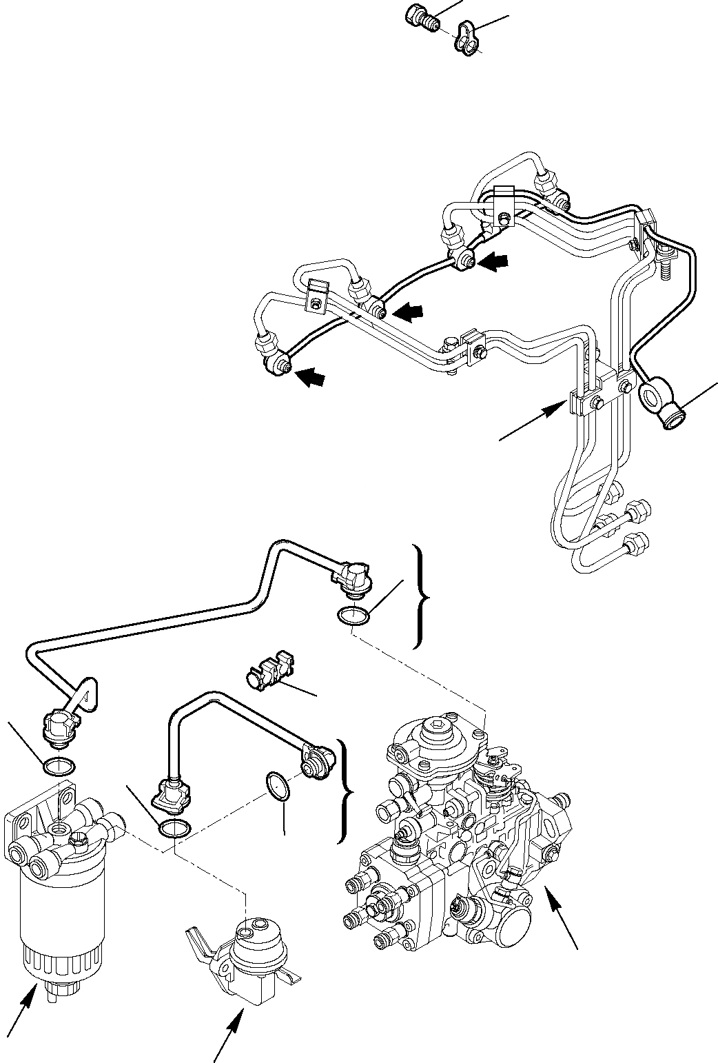 Схема запчастей Komatsu WB93S-5E0 - ТОПЛИВН. ЛИНИЯ ДВИГАТЕЛЬ