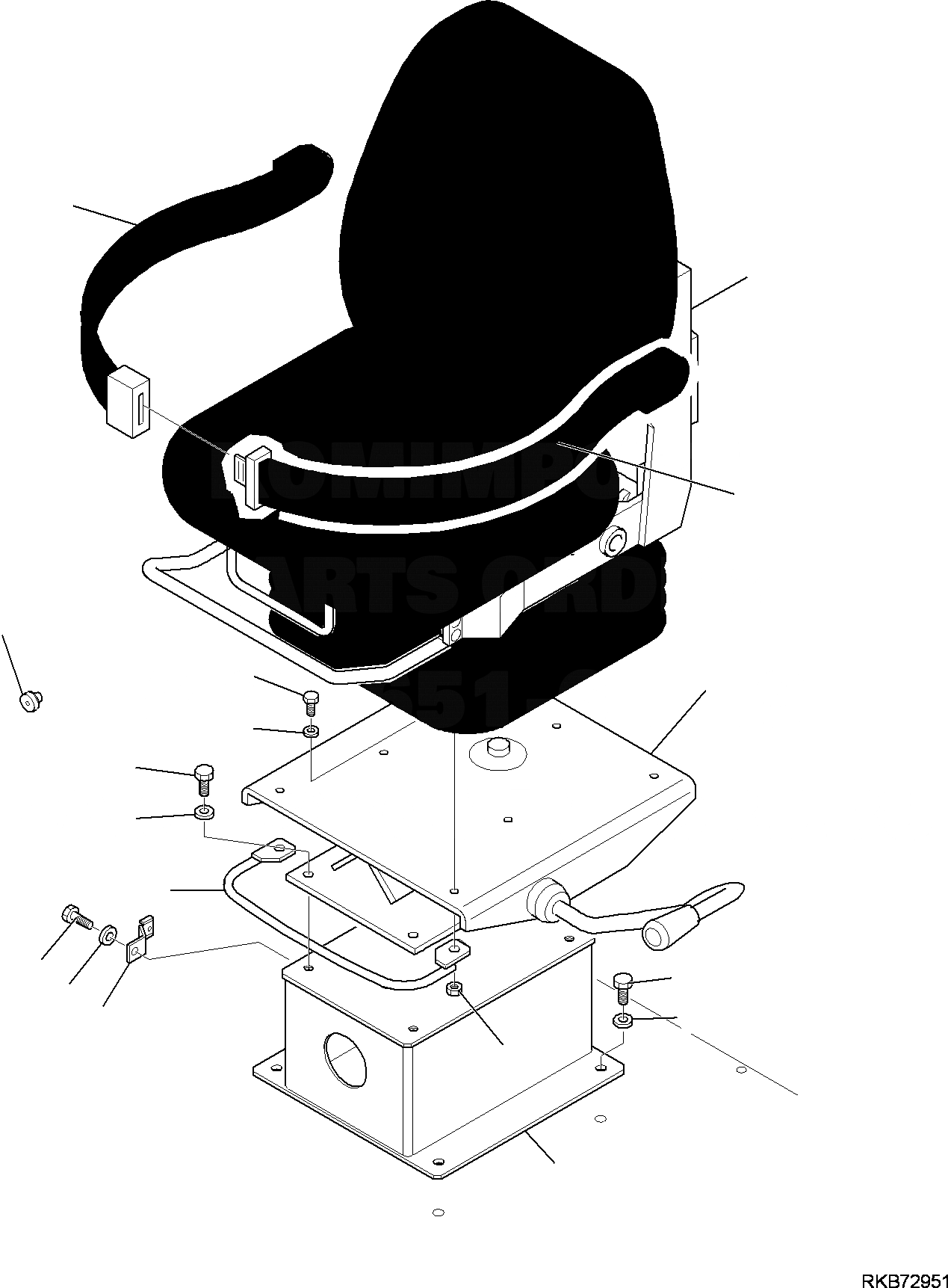 Схема запчастей Komatsu WB93S-5E0 - СИДЕНЬЕ ОПЕРАТОРА (/) ЧАСТИ КОРПУСА И КАБИНА